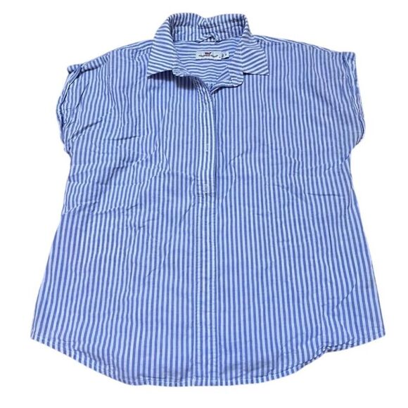 Vineyard Vines Blue/white Stripped Cap sleeve size 2 - Picture 1 of 4